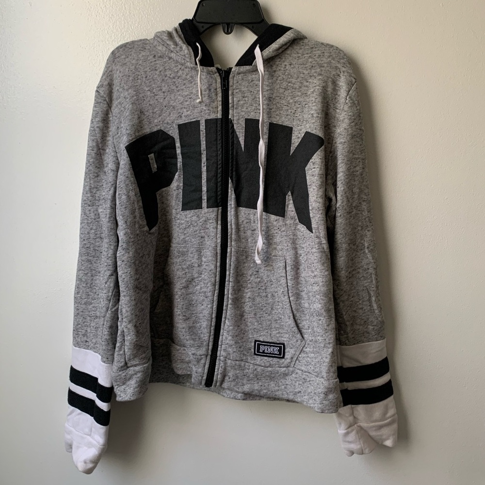 [HOLD] Grey PINK Brand Zip-Up